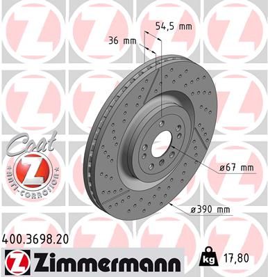 Тормозной диск ZIMMERMANN 400369820