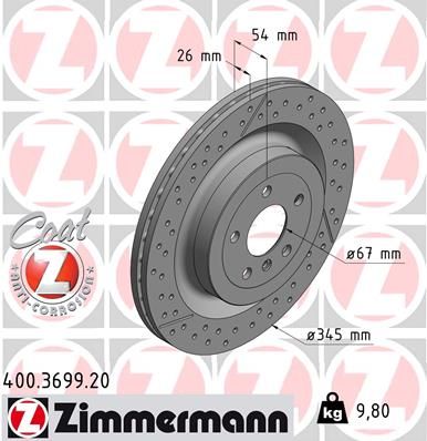 Тормозной диск ZIMMERMANN 400369920