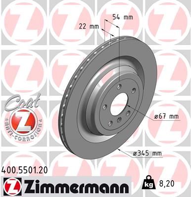 Тормозной диск ZIMMERMANN 400550120