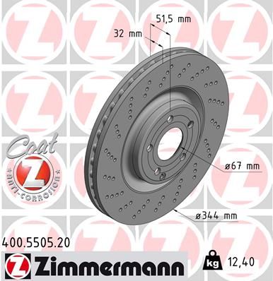 Тормозной диск ZIMMERMANN 400550520