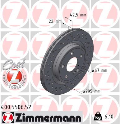 Тормозной диск ZIMMERMANN 400550652