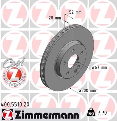 Тормозной диск ZIMMERMANN 400551020