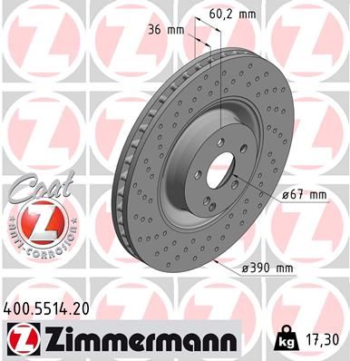 Тормозной диск ZIMMERMANN 400551420