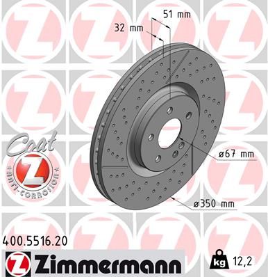 Тормозной диск ZIMMERMANN 400551620