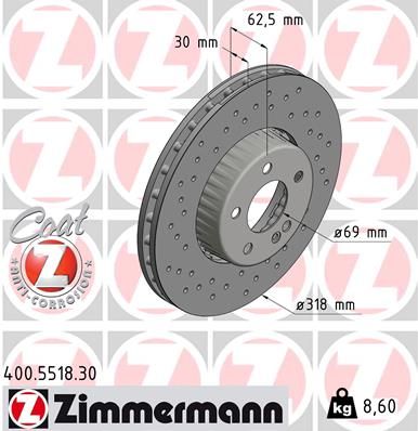 Тормозной диск ZIMMERMANN 400551830
