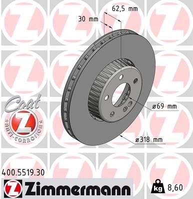 Тормозной диск ZIMMERMANN 400551930