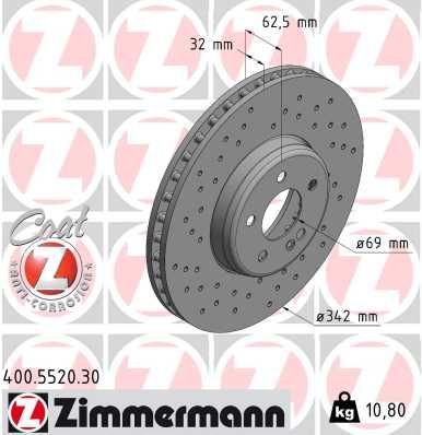 Тормозной диск ZIMMERMANN 400552030