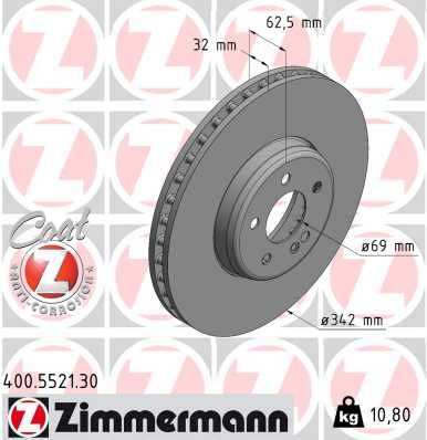 Тормозной диск ZIMMERMANN 400552130