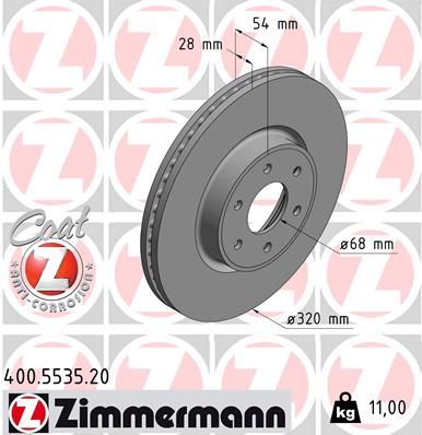 Тормозной диск ZIMMERMANN 400553520
