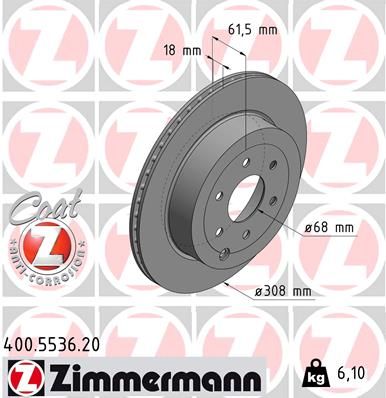Тормозной диск ZIMMERMANN 400553620