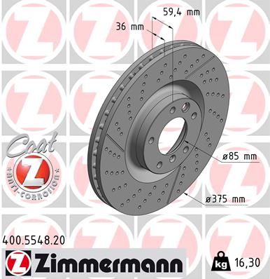 Тормозной диск ZIMMERMANN 400554820