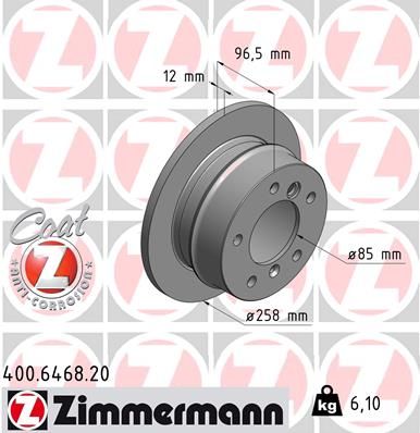 Тормозной диск ZIMMERMANN 400646820