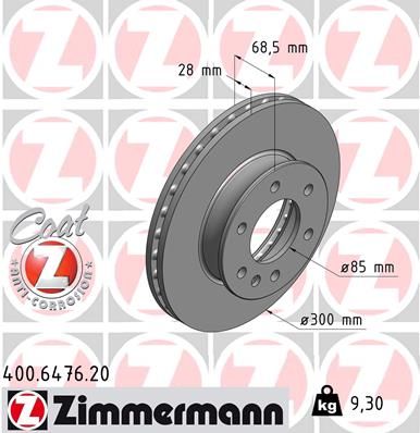 Тормозной диск ZIMMERMANN 400647620