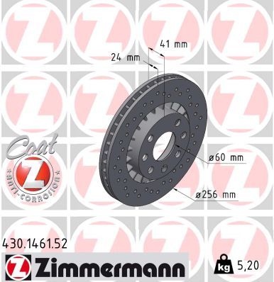 Тормозной диск ZIMMERMANN 430146152