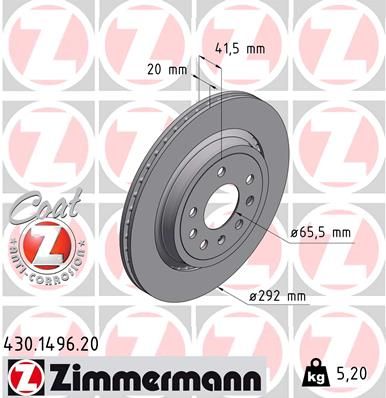 Тормозной диск ZIMMERMANN 430149620