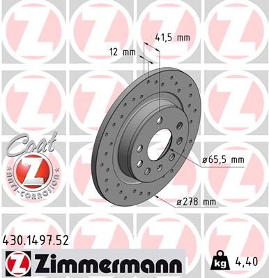 Тормозной диск ZIMMERMANN 430149752