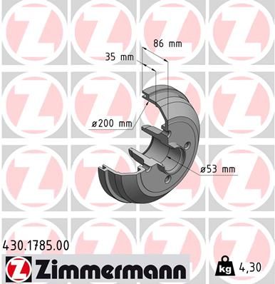 Тормозной барабан ZIMMERMANN 430178500