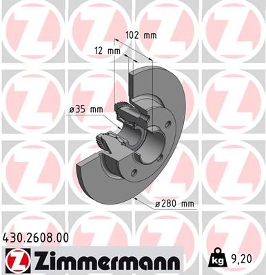 Тормозной диск ZIMMERMANN 430260800