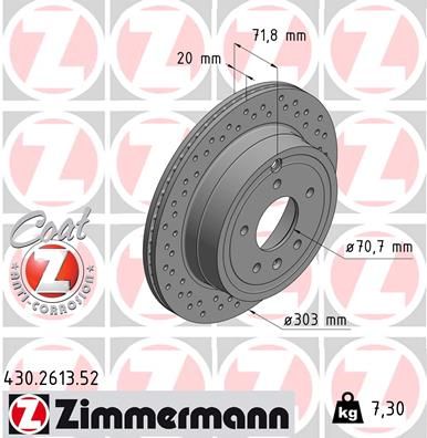 Тормозной диск ZIMMERMANN 430261352
