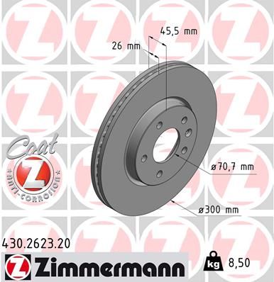 Тормозной диск ZIMMERMANN 430262320