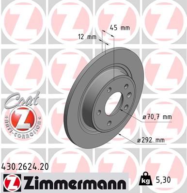 Тормозной диск ZIMMERMANN 430262420