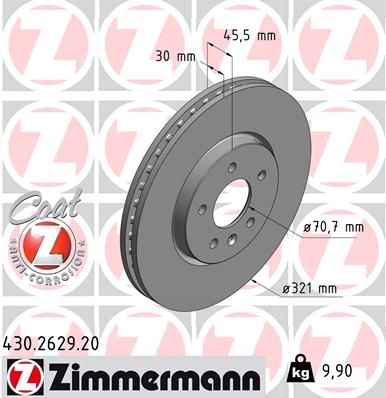 Тормозной диск ZIMMERMANN 430262920