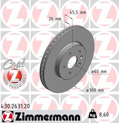 Тормозной диск ZIMMERMANN 430263120