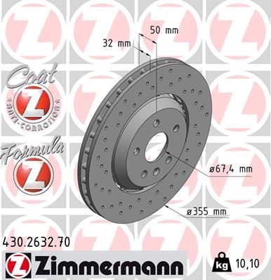 Тормозной диск ZIMMERMANN 430263270