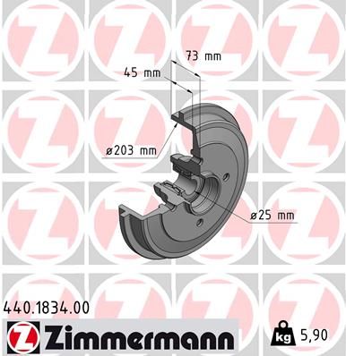 Тормозной барабан ZIMMERMANN 440183400