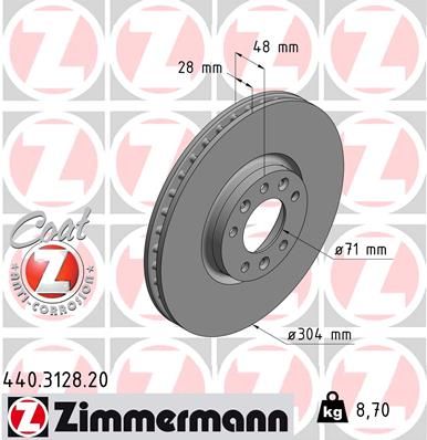 Тормозной диск ZIMMERMANN 440312820