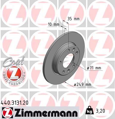 Тормозной диск ZIMMERMANN 440313120