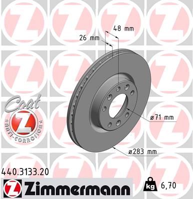 Тормозной диск ZIMMERMANN 440313320