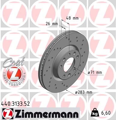 Тормозной диск ZIMMERMANN 440313352