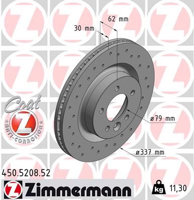 Тормозной диск ZIMMERMANN 450520852