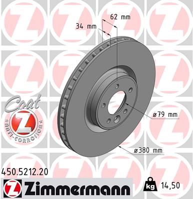 Тормозной диск ZIMMERMANN 450521220