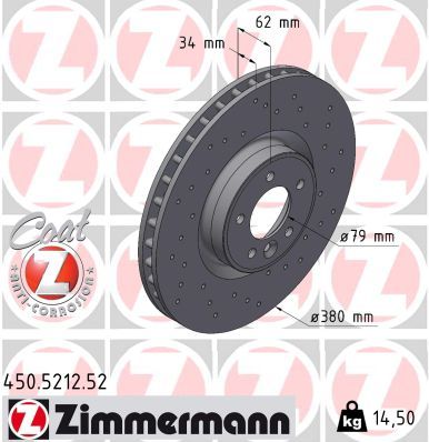 Тормозной диск ZIMMERMANN 450521252