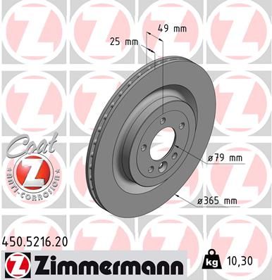 Тормозной диск ZIMMERMANN 450521620