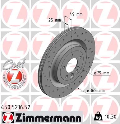 Тормозной диск ZIMMERMANN 450521652