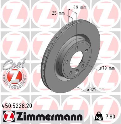 Тормозной диск ZIMMERMANN 450522820