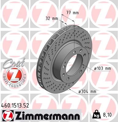 Тормозной диск ZIMMERMANN 460151352