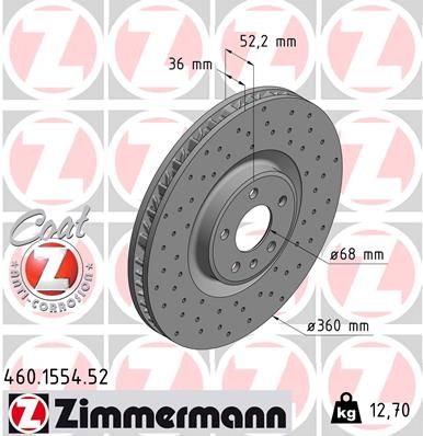 Тормозной диск ZIMMERMANN 460155452
