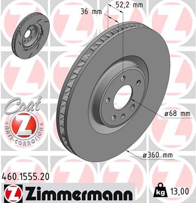 Тормозной диск ZIMMERMANN 460155520