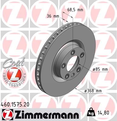 Тормозной диск ZIMMERMANN 460157520