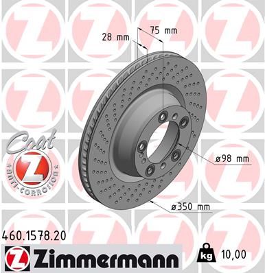 Тормозной диск ZIMMERMANN 460157820