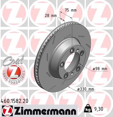 Тормозной диск ZIMMERMANN 460158220