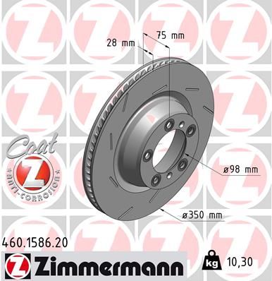 Тормозной диск ZIMMERMANN 460158620
