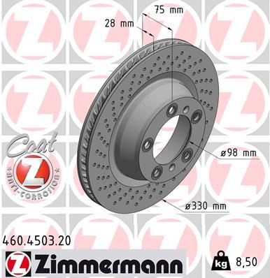 Тормозной диск ZIMMERMANN 460450320
