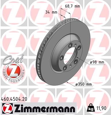 Тормозной диск ZIMMERMANN 460450420
