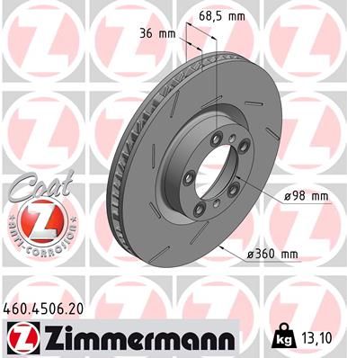Тормозной диск ZIMMERMANN 460450620