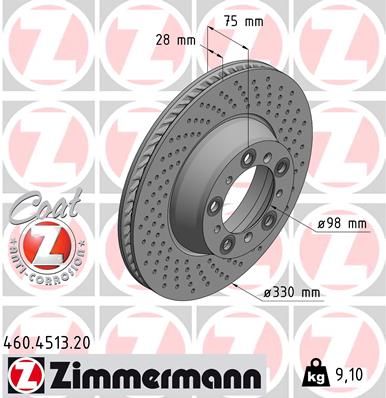 Тормозной диск ZIMMERMANN 460451320